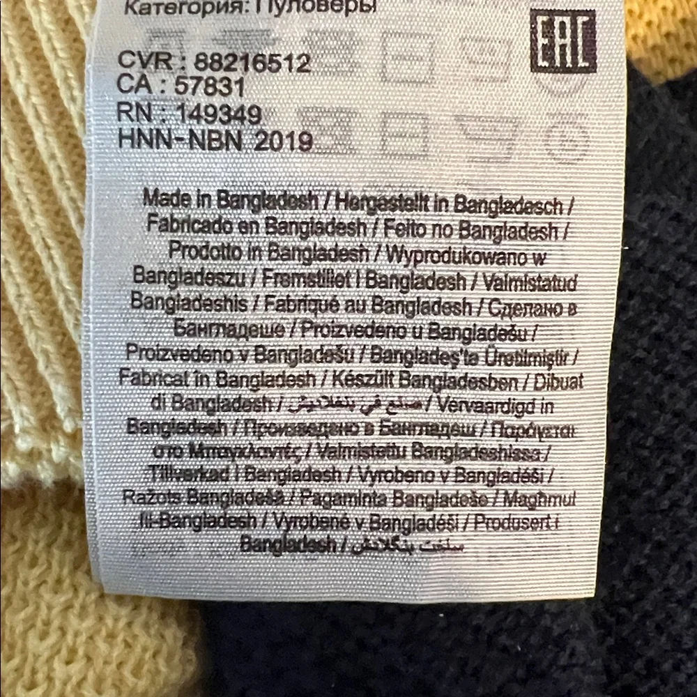 Jack & Jones Men’s Navy/Yellow Striped Sweater Size XL‎ - Picture 12 of 13